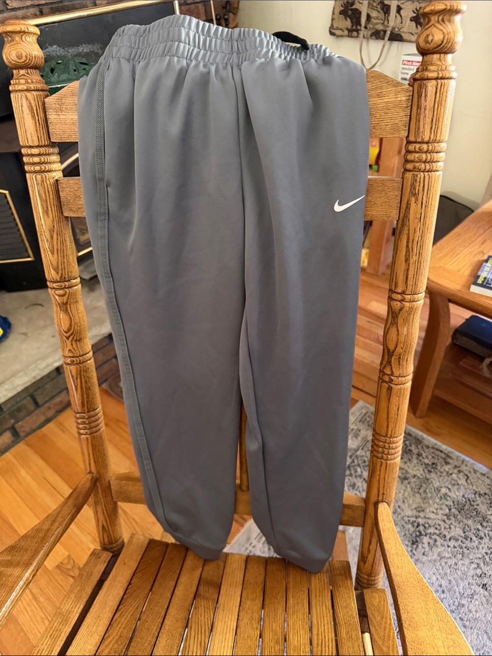Nike Boys Gray Sweatpants with White Swoosh